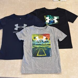 COPY - Set of 3 boys under Armour size 6 T-shirts performance cotton dry wick b…